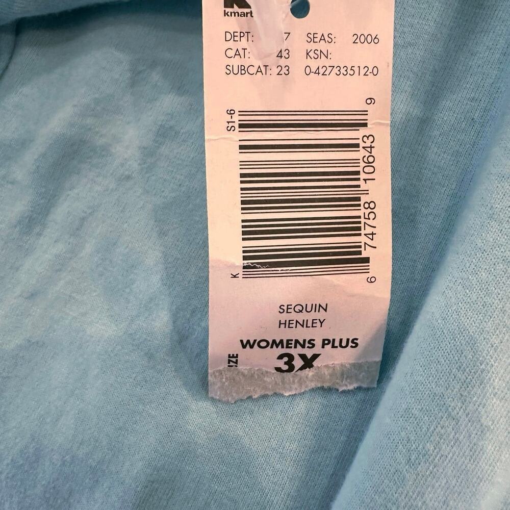 Route 66‎ women’s plus size top blue tunic notched collar Sequin trim size 3x - Picture 5 of 6